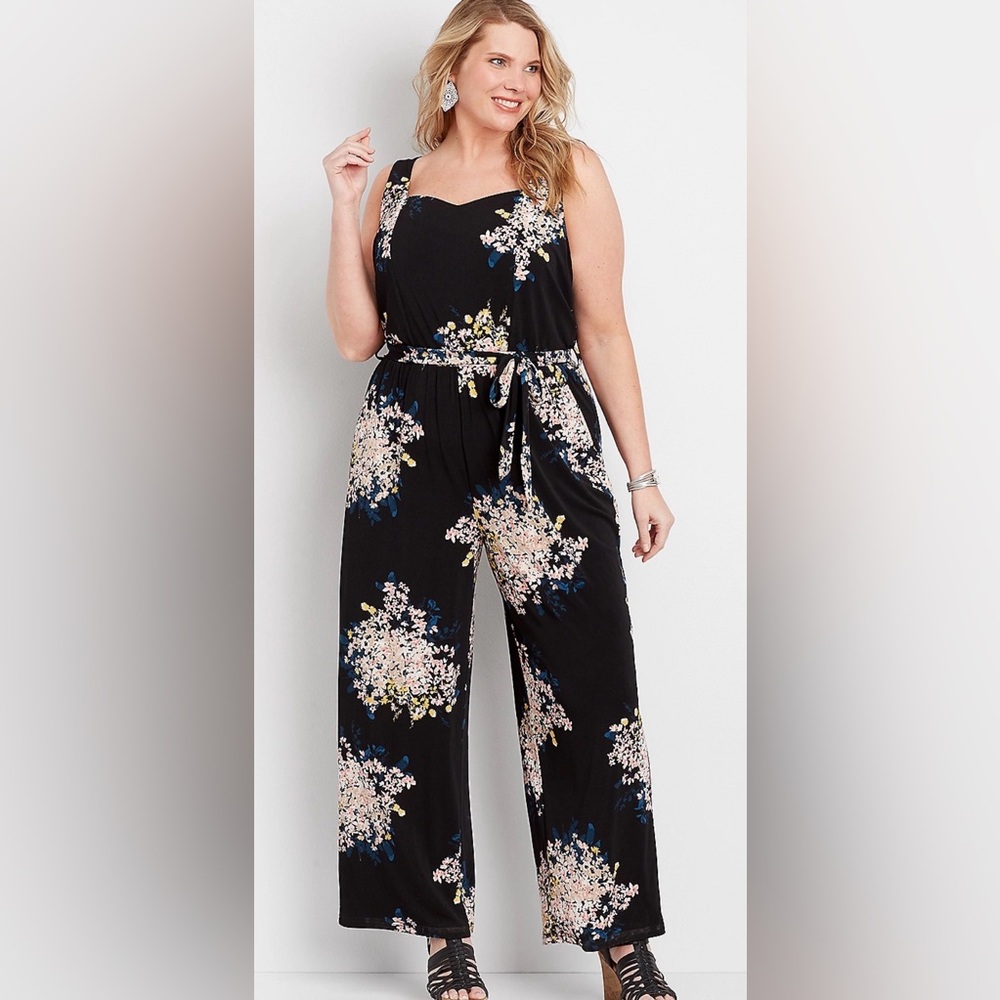 Floral Black Jumpsuit